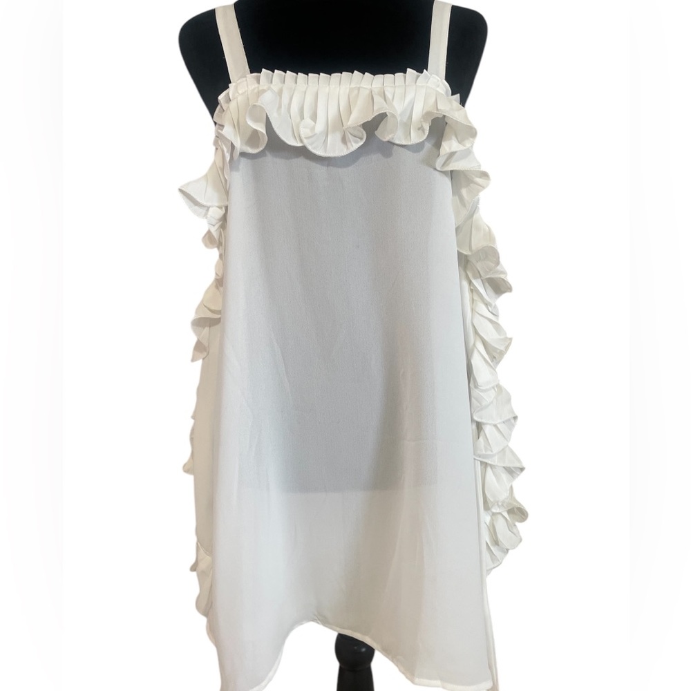 New Pretty Angel White Baby doll dress, Tunic,Open shoulder,Ruffle,Medium - Picture 10 of 10